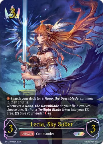Lecia, Sky Saber (U) (BP12-U02EN), Worldreaver’s Descent — Shadowverse card price