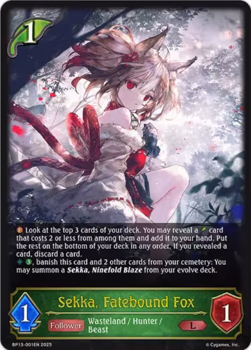 Sekka, Fatebound Fox (BP13-001EN), Dominion of Darkness — Shadowverse card price