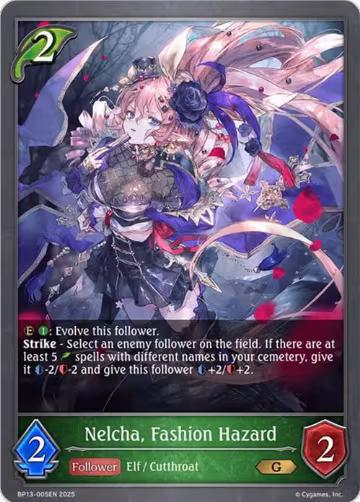 Nelcha, Fashion Hazard (BP13-005EN), Dominion of Darkness — Shadowverse card price