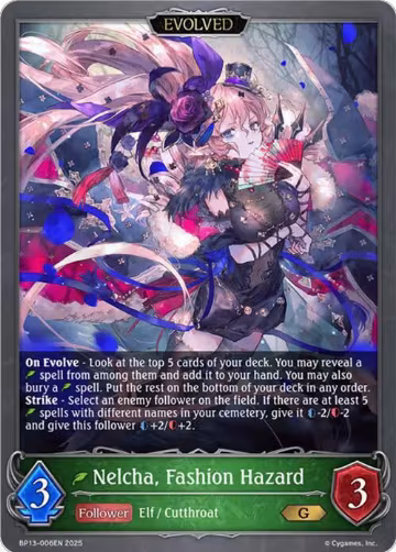 Nelcha, Fashion Hazard (Evolved) (BP13-006EN), Dominion of Darkness — Shadowverse card price