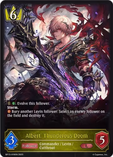 Albert, Thunderous Doom (BP13-019EN), Dominion of Darkness — Shadowverse card price