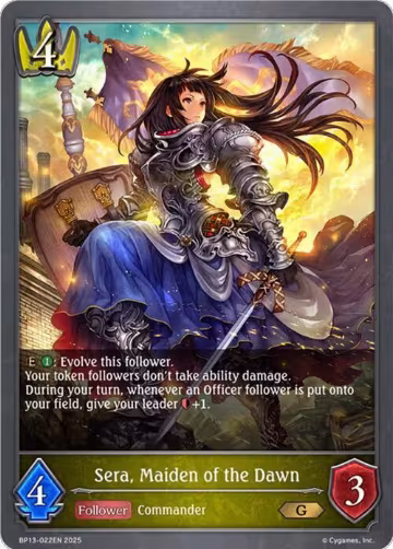 Sera, Maiden of the Dawn (BP13-022EN), Dominion of Darkness — Shadowverse card price