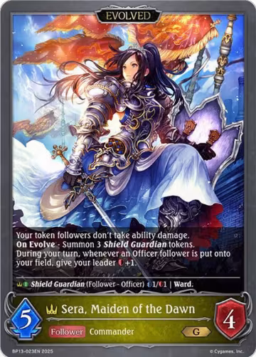 Sera, Maiden of the Dawn (Evolved) (BP13-023EN), Dominion of Darkness — Shadowverse card price