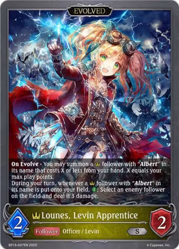 Lounes, Levin Apprentice (Evolved) (BP13-027EN), Dominion of Darkness — Shadowverse card price