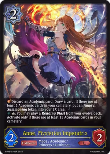 Anne, Mysterian Imperatrix (BP13-036EN), Dominion of Darkness — Shadowverse card price