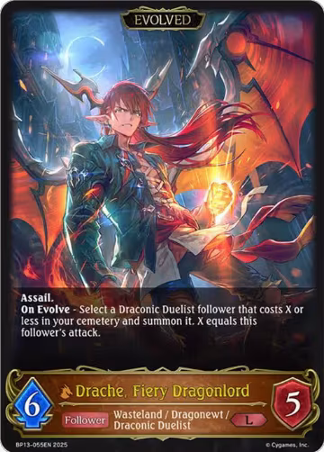 Drache, Fiery Dragonlord (Evolved) (BP13-055EN), Dominion of Darkness — Shadowverse card price