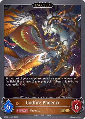 Godfire Phoenix (Evolved) (BP13-058EN), Dominion of Darkness — Shadowverse card price