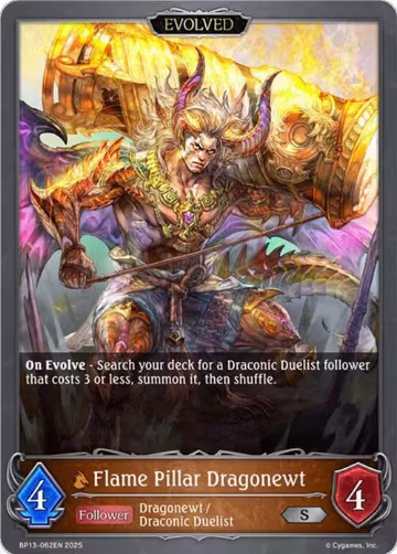Flame Pillar Dragonewt (Evolved) (BP13-062EN), Dominion of Darkness — Shadowverse card price