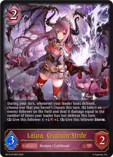 Laura, Crimson Strife (BP13-073EN), Dominion of Darkness — Shadowverse card price