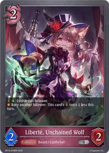 Liberte, Unchained Wolf (BP13-078EN), Dominion of Darkness — Shadowverse card price