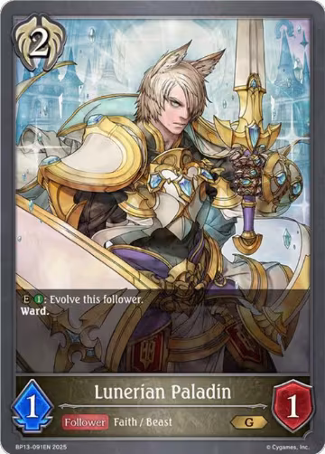 Lunerian Paladin (BP13-091EN), Dominion of Darkness — Shadowverse card price