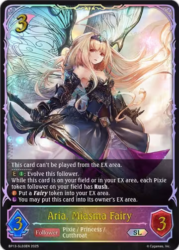 Aria, Miasma Fairy (SL) (BP13-SL03EN), Dominion of Darkness — Shadowverse card price