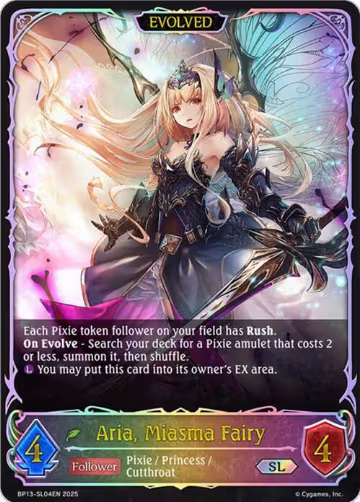 Aria, Miasma Fairy (Evolved) (SL) (BP13-SL04EN), Dominion of Darkness — Shadowverse card price