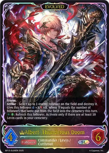 Albert, Thunderous Doom (Evolved) (SL) (BP13-SL06EN), Dominion of Darkness — Shadowverse card price