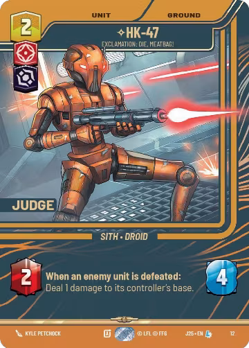 HK-47 - Exclamation: Die, Meatbag! (12), Judge Promos — Star Wars card price