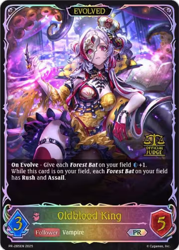 Oldblood King (Evolved) (Official Judge) (PR-285EN), Shadowverse: Evolve Promo Cards — Shadowverse card price
