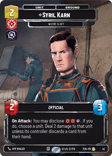 Syril Karn - Where Is He? (42) (42), Sector and Regional Promos: Season 1 — Star Wars card price