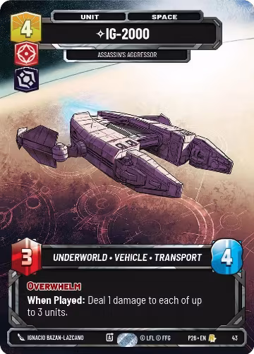 IG-2000 - Assassin's Aggressor (43) (43), Sector and Regional Promos: Season 1 — Star Wars card price