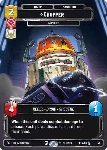 Chopper - War Hero (44) (44), Sector and Regional Promos: Season 1 — Star Wars card price