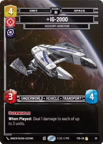 IG-2000 - Assassin's Aggressor (55) (55), Sector and Regional Promos: Season 1 — Star Wars card price