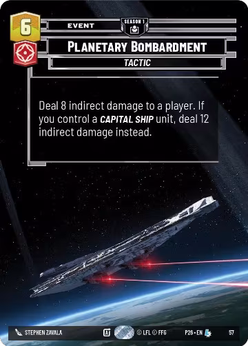 Planetary Bombardment (57) (57), Sector and Regional Promos: Season 1 — Star Wars card price