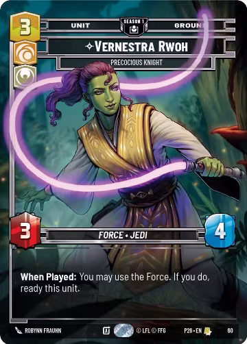 Vernestra Rwoh - Precocious Knight (60) (60), Sector and Regional Promos: Season 1 — Star Wars card price