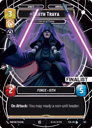 Darth Traya - Lord of Betrayal (Finalist) (107), Sector and Regional Promos: Season 1 — Star Wars card price