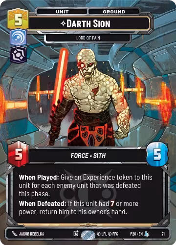 Darth Sion - Lord of Pain (71) (71), Sector and Regional Promos: Season 1 — Star Wars card price