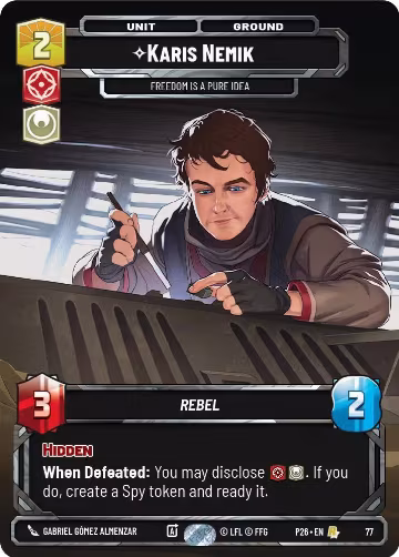 Karis Nemik - Freedom is a Pure Idea (77) (77), Sector and Regional Promos: Season 1 — Star Wars card price