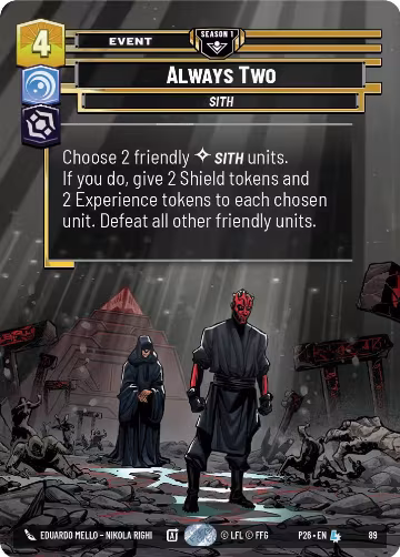 Always Two (89) (89), Sector and Regional Promos: Season 1 — Star Wars card price