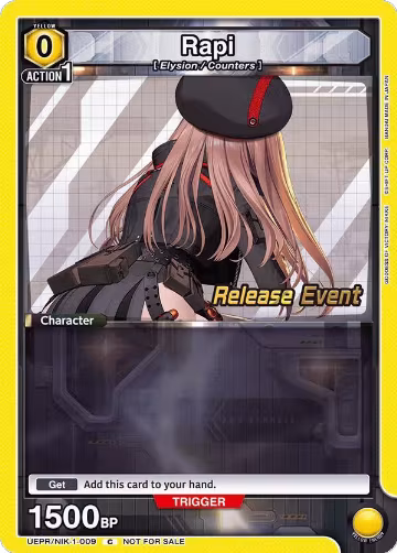Rapi (009) (UEPR/NIK-1-009), GODDESS OF VICTORY: NIKKE Release Event Cards — Union Arena card price