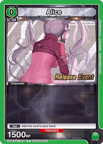 Alice (068) (UEPR/NIK-1-068), GODDESS OF VICTORY: NIKKE Release Event Cards — Union Arena card price
