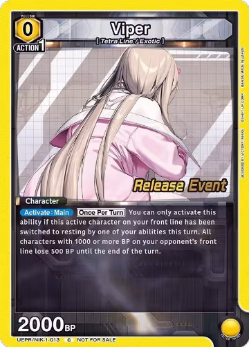 Viper (013) (UEPR/NIK-1-013), GODDESS OF VICTORY: NIKKE Release Event Cards — Union Arena card price