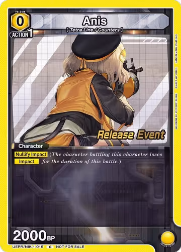 Anis (016) (UEPR/NIK-1-016), GODDESS OF VICTORY: NIKKE Release Event Cards — Union Arena card price