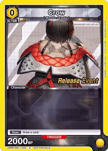 Crow (020) (UEPR/NIK-1-020), GODDESS OF VICTORY: NIKKE Release Event Cards — Union Arena card price