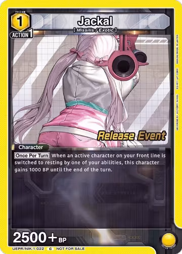 Jackal (022) (UEPR/NIK-1-022), GODDESS OF VICTORY: NIKKE Release Event Cards — Union Arena card price