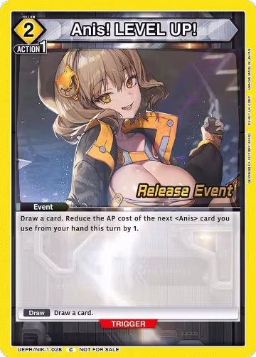 Anis! LEVEL UP! (UEPR/NIK-1-028), GODDESS OF VICTORY: NIKKE Release Event Cards — Union Arena card price