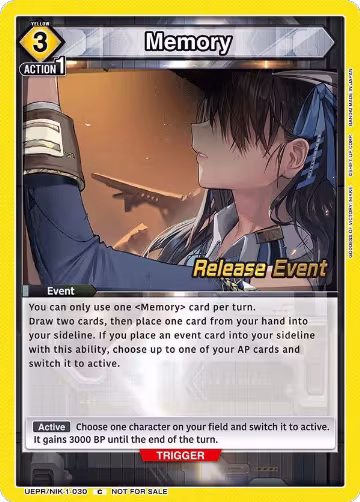 Memory (UEPR/NIK-1-030), GODDESS OF VICTORY: NIKKE Release Event Cards — Union Arena card price
