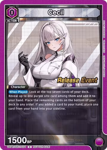 Cecil (UEPR/NIK-1-034), GODDESS OF VICTORY: NIKKE Release Event Cards — Union Arena card price