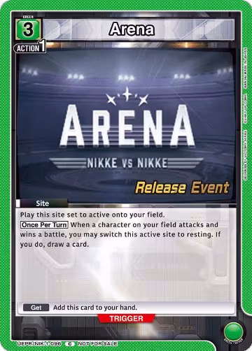 Arena (UEPR/NIK-1-096), GODDESS OF VICTORY: NIKKE Release Event Cards — Union Arena card price