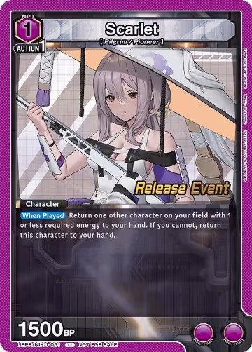 Scarlet (051) (UEPR/NIK-1-051), GODDESS OF VICTORY: NIKKE Release Event Cards — Union Arena card price