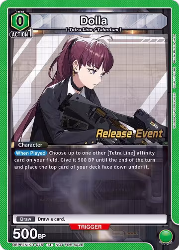 Dolla (UEPR/NIK-1-075), GODDESS OF VICTORY: NIKKE Release Event Cards — Union Arena card price