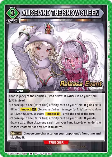 ALICE AND THE SNOW QUEEN (UEPR/NIK-1-097), GODDESS OF VICTORY: NIKKE Release Event Cards — Union Arena card price