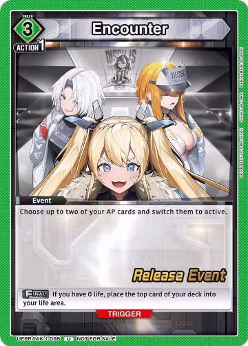 Encounter (098) (UEPR/NIK-1-098), GODDESS OF VICTORY: NIKKE Release Event Cards — Union Arena card price