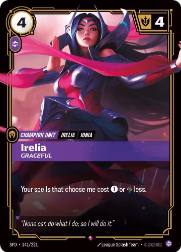 Irelia, Graceful (141/221), Spiritforged — Riftbound card price