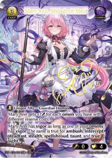 Mary Ann, Maladroit Maid (CSR) (018), Promotional Cards — Grand Archive card price