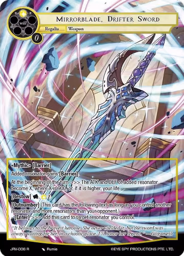 Mirrorblade, Drifter Sword (JRV-006 R), Journey to Ravidra — Force of Will card price