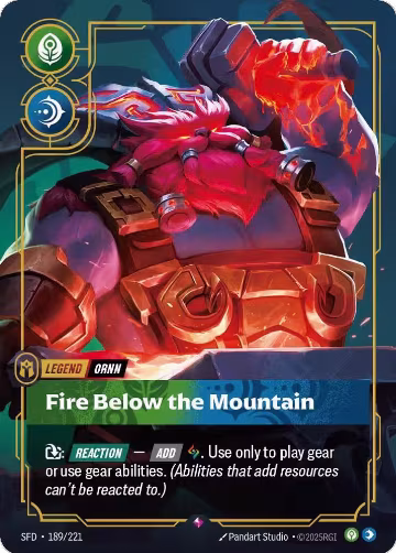 Ornn, Fire Below the Mountain (189/221), Spiritforged — Riftbound card price