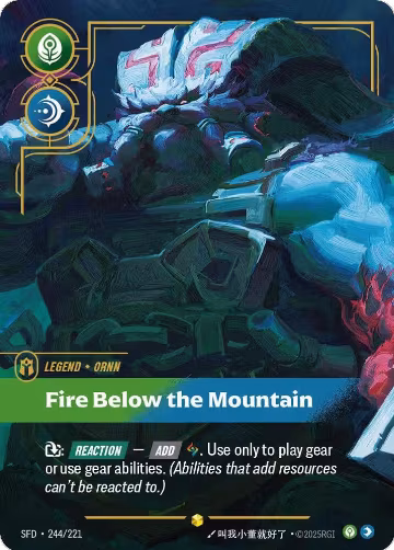 Ornn, Fire Below the Mountain (Overnumbered) (244/221), Spiritforged — Riftbound card price