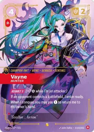 Vayne, Hunter (Signature) (223*/221) — card price